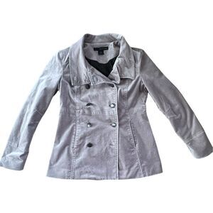 Vintage Calvin Klein Double Breasted Gray Velvet Blazer/Jacket - Size Medium  **